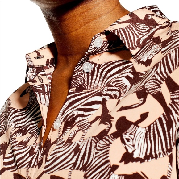Topshop Zebra Graphic Shirt - Picture 3 of 5